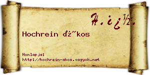 Hochrein Ákos névjegykártya